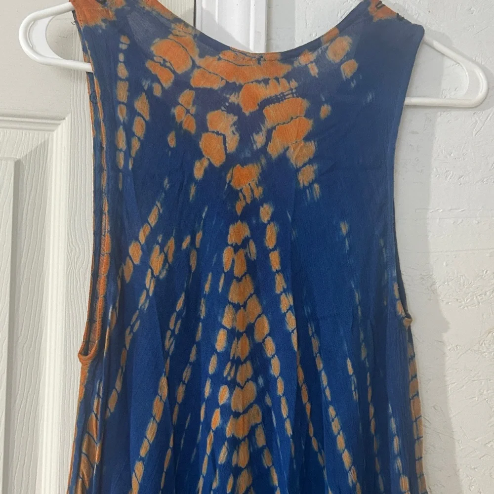 Elegant Orange and Blue A-Line Skirt